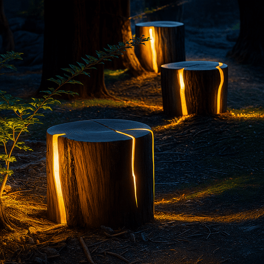 Cracked Log LED Outdoor Lamp