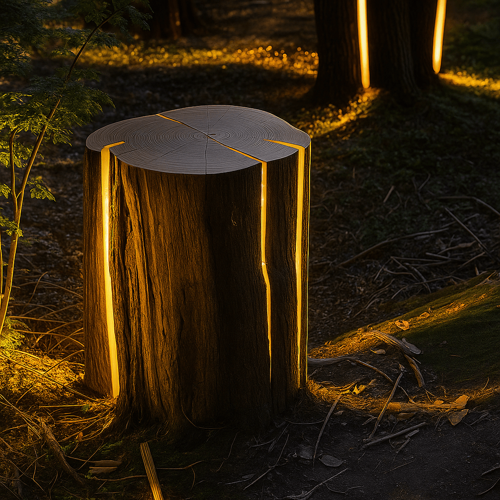 Cracked Log LED Outdoor Lamp