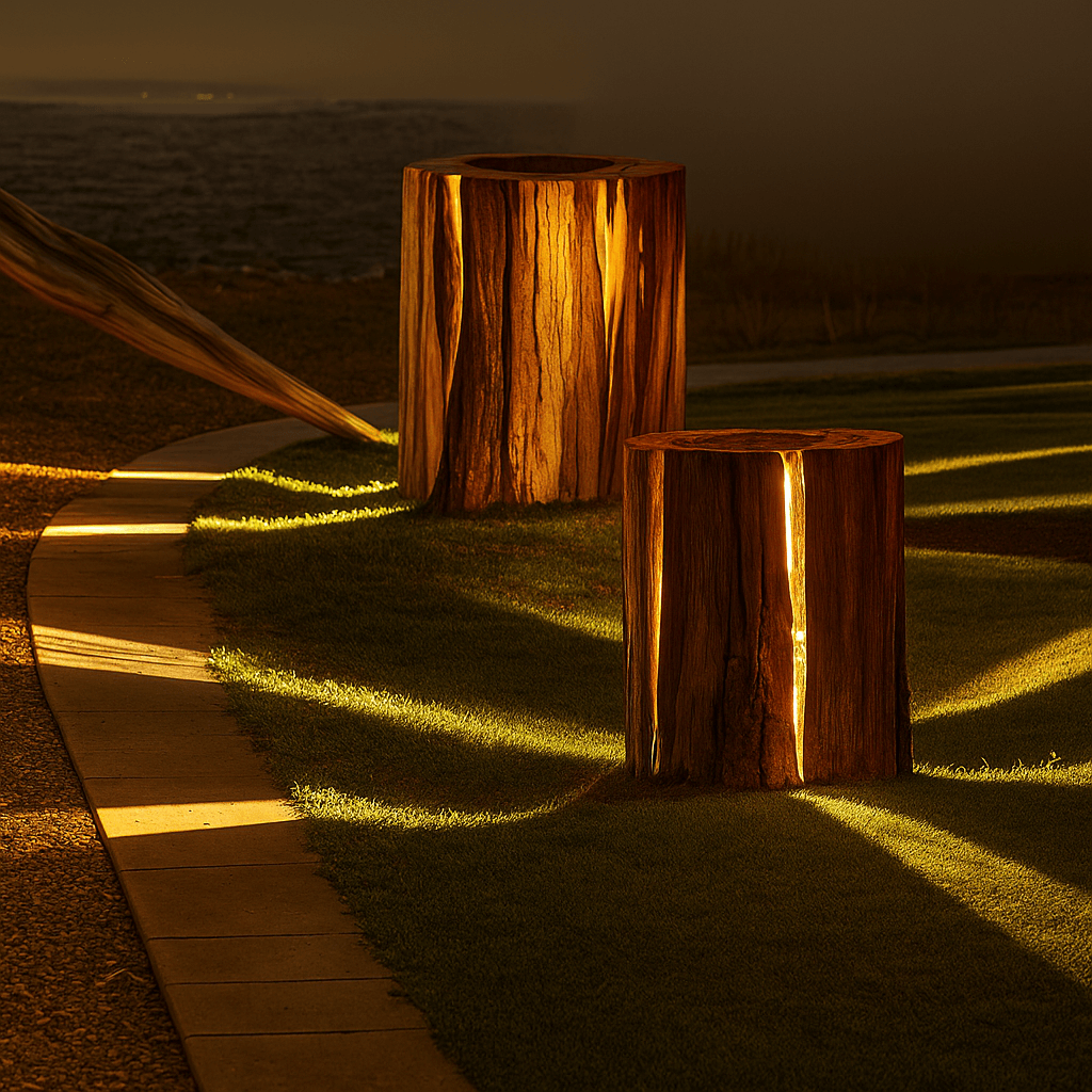 Cracked Log LED Outdoor Lamp
