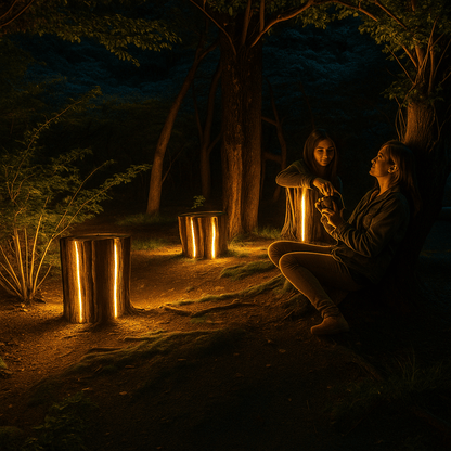 Cracked Log LED Outdoor Lamp